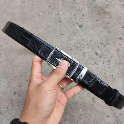 Dây thắt lưng liền Hông cá sấu N25D1 (Mặt trắng)