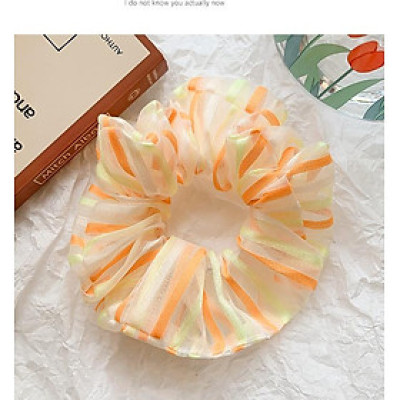 Dây buộc tóc Scrunchie kẻ ngang mầu sắc dễ thương HD83