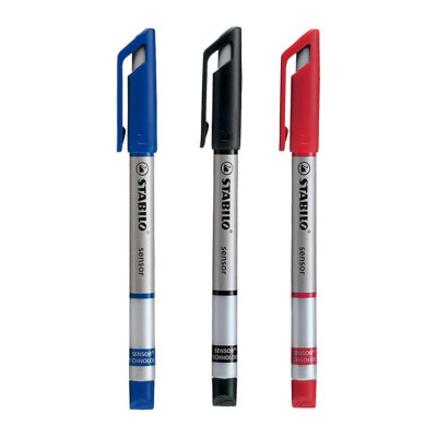 Bộ 3 Bút kỹ thuật STABILO SENSOR F 0.3mm xanh+ đỏ+ đen (SENF-C3)