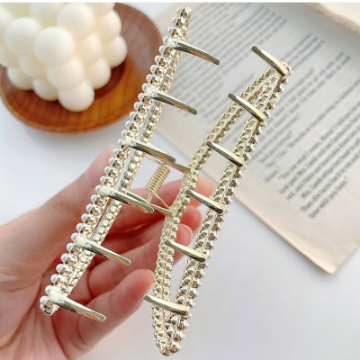 Kẹp tóc ngọc trai đính đá xịn sò mẫu mới size lớn