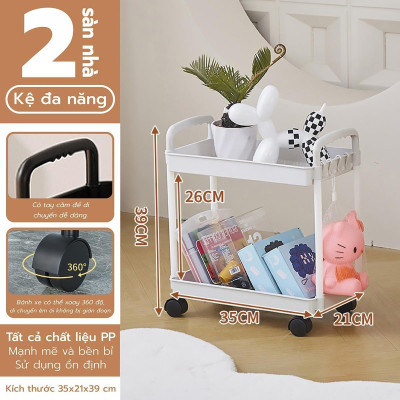 [3521] Kệ xe đẩy đựng đồ đa năng Model 3521: 2,3,4,5 tầng có bánh xe di chuyển đựng đồ ăn vặt, kệ spa bỉm sữa