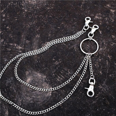 Chuỗi thép titan đeo quần mix nhẫn tròn punk rock