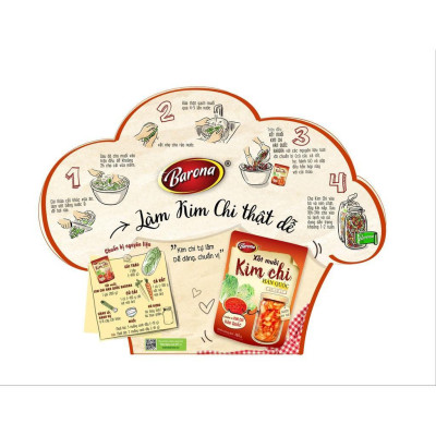 Xốt Muối Kim Chi Hàn Quốc Barona 2 gói x 180g (tặng hũ thủy tinh cao cấp)