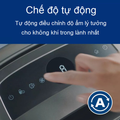 Máy hút ẩm kiêm lọc không khí cao cấp Philips DE5205/00 Cảm biến chất lượng không khí: 4 màu cho diện tích 31-40（㎡ ) - HÀNG NHẬP KHẨU