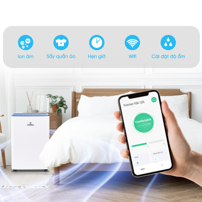 Máy Hút Ẩm Dân Dụng Kosmen KM-12N Công Suất 12 lít/ngày - Hàng Chính Hãng