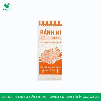  MFT2T2C - 24x9.5x4.5 cm - 100 túi giấy đựng bánh mì, túi đựng thức ăn mang đi, túi take away