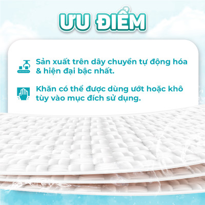 Combo 3 khăn vải khô đa năng HappyKids EcoWipes 600/900GR túi siêu tiết kiệm không chất tẩy trắng