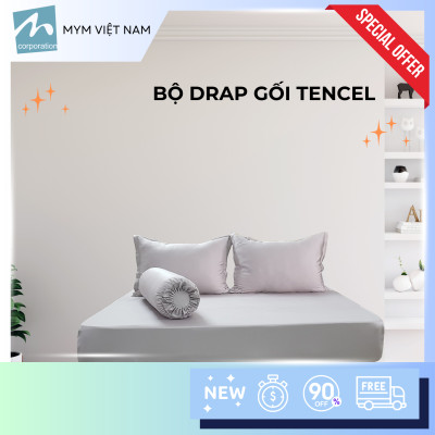 Bộ drap gối MYM chất liệu vải Tencel màu 160CM x 200CM x 30CM