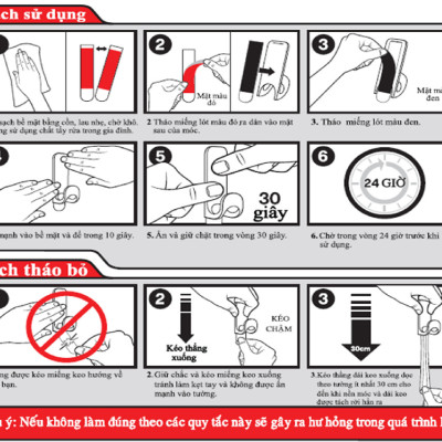 Móc dán tường vuông 300gr vỉ 3 cái Command 3M 17502