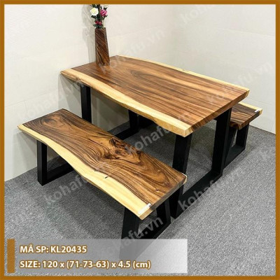 MẶT BÀN ĂN DÀI 1.2M GỖ NGUYÊN TẤM ME TÂY TỰ NHIÊN HIỆN ĐẠI - KL20435