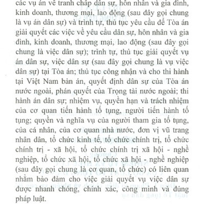 Bộ Luật Tố Tụng Dân Sự  Nước Cộng Hòa Xã Hội Chủ Nghĩa Việt Nam