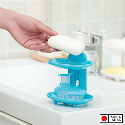 Khay đựng xà bông 2 tầng Inomata màu trắng - Nội địa Nhật Bản