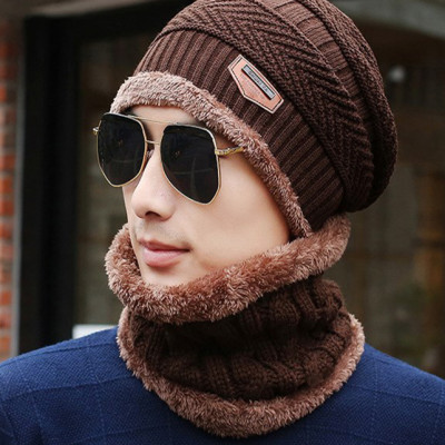 Mũ len kèm khăn - Tùy chọn kiểu dáng ( Giao Màu Ngẫu Nhiên )