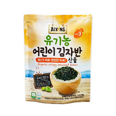Rong biển rắc cơm hữu cơ cho bé vị rau củ Alvins 21gr