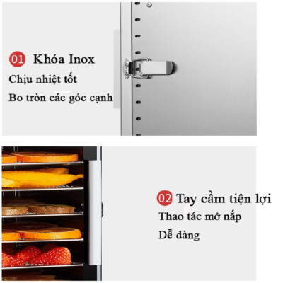 Máy sấy thực phẩm chuyên nghiệp Thương hiệu Mỹ cao cấp Septree ST-06, dung tích 45 lít, 12 khay - HÀNG NHẬP KHẨU, BẢO HÀNH 1 NĂM
