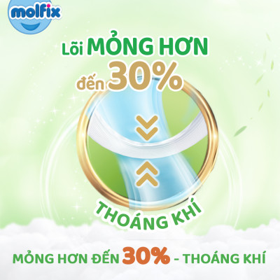 Tã/bỉm dán sơ sinh Molfix Thiên nhiên Jumbo Newborn (dưới 5kg) - Gói 70 miếng