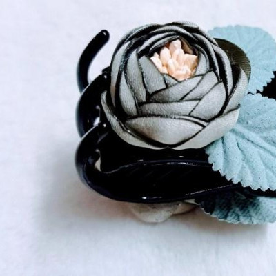 Kẹp tóc sau - kẹp tóc hoa hồng xanh