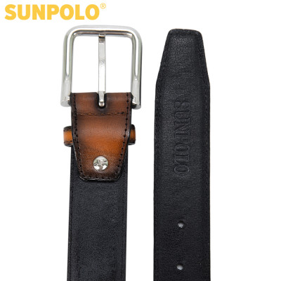 Thắt lưng nam da bò vân caro SUNPOLO BSMK47 - 3 Phiên bản màu
