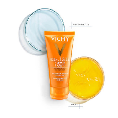 Kem Chống Nắng Không Gây Nhờn Rít Không Màu SPF50  Vichy Capital Soleil SPF50 Face Dry Touch (50ml) -100516689