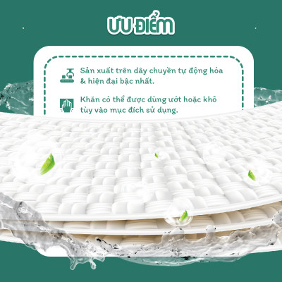 Combo 03 túi khăn vải khô đa năng cao cấp Lamy EcoWipes 600/900GR không mùi không chất huỳnh quang an toàn cho bé