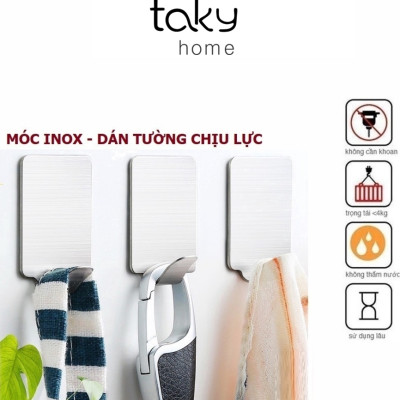 Móc Inox Dán Tường, Móc Dán Tường Siêu Dính Tiện Ích, Móc Treo Đồ Đa Năng, Tiện Dụng Dán Khắp Mọi Nơi Bạn Muốn. TakyHome 2002