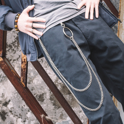 Xích đeo quần 2 tầng phong cách hip hop punk rock Âu Mỹ