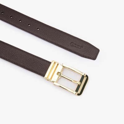 Thắt Lưng Da Thật Dây Lưng Nam GENCE LG42 Da Bò Cao Cấp Màu Nâu