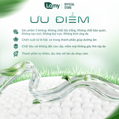 Khăn ướt Lamy gói 80 tờ không mùi không cồn không chất tẩy trắng an toàn cho bé