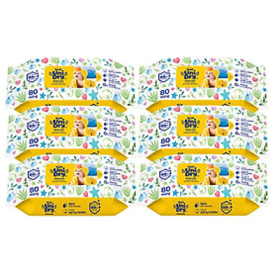 Combo 6 Khăn ướt em bé UniDry Baby WTP - 80 miếng