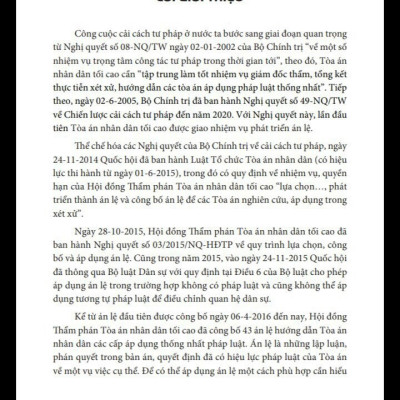 Án lệ Việt Nam - Phân tích và luận giải, tập 1 từ án lệ 01 đến án lệ 43 (tái bản lần thứ hai)