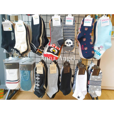 Tất vớ nữ cổ thấp basic cotton Kikiya cao cấp Hàn Quốc W-A-030