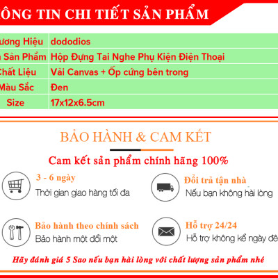 Hộp Đựng Tai Nghe Cáp Sạc Củ Sạc Pin Sạc Dự Phòng, Ổ Cứng, Cáp USB, Pin Dự Phòng – Hộp Đựng Phụ Kiện Điện Thoại Đồng Hồ Thông Minh – Bảo Vệ Phụ Kiện Di Động LapTop Hàng Chính Hãng Dododios