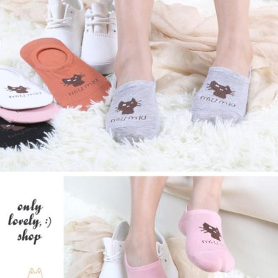 Combo 5 đôi tất lười nữ hình mèo xinh xắn