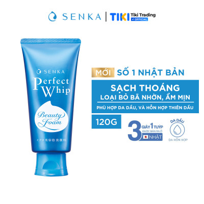 Sữa Rửa Mặt Tạo Bọt Chiết Xuất Tơ Tằm Trắng Senka Perfect Whip 120g - 14839