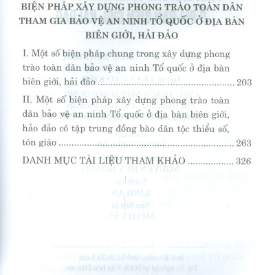 Xây Dựng Phong Trào Toàn Dân Bảo Vệ An Ninh Tổ Quốc Ở Địa Bàn Biên Giới, Hải Đảo
