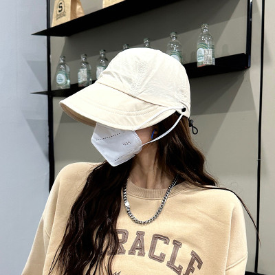 Mũ chống nắng nửa đầu Hàn Quốc, nón vành rộng có nút  đeo khẩu trang, mũ chống nắng buộc tóc đuôi ngựa