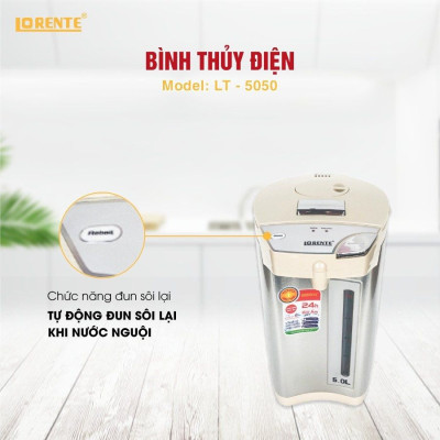 Bình Thủy Điện Lorente LT-5050 750W ruột bình bằng inox 304 - Hàng Chính Hãng