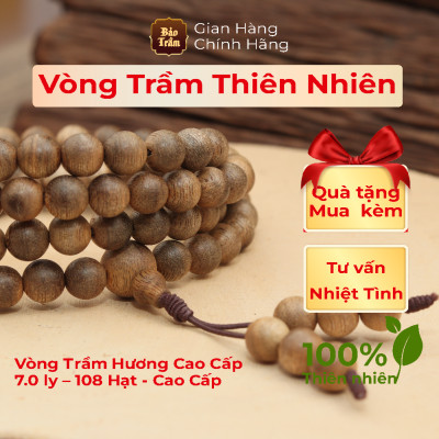 Vòng Trầm Hương 7.0ly – 108 Hạt – Cao Cấp | Bảo Trầm – Chuỗi Trầm Tự Nhiên – Hương Thơm Dịu – Không Hóa Chất