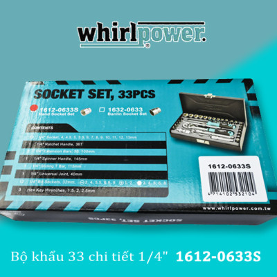 BỘ KHẨU 33 CHI TIẾT 1/4" (HỘP SẮT) WHIRLPOWER