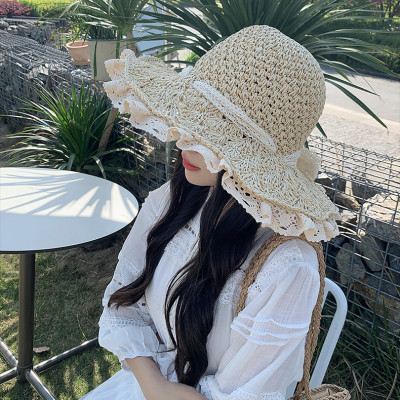 Mũ nón đi biển rộng vành chống nắng phối ren là sản phẩm hoàn hảo để bảo vệ da và tóc khỏi tác hại của tia UV dona2505211