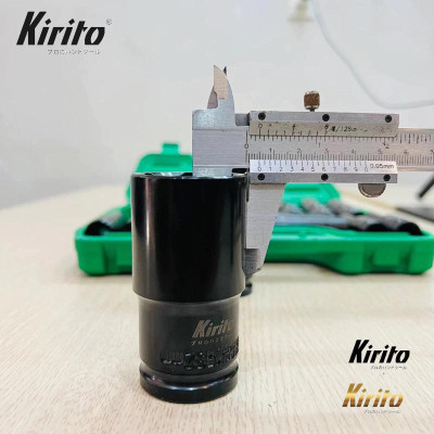 Bộ đầu khẩu 1/2 dài 8cm màu đen từ số 8-32mm cao cấp thép CRV sử dụng tháo lắp bulong chuyên nghiệp