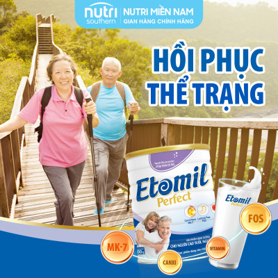 [COMBO 2 HỘP] Sữa Cho Người Lớn Tuổi, Người Ốm Bệnh Etomil Perfect 900G - Dinh Dưỡng Vàng Cho Người Cao Tuổi, Hương Vị Dễ Uống