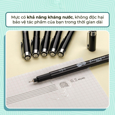 Bút Kim Kỹ Thuật 0.4 mm - Drawing Pen - Colorkit DW-C003 - Mực Đen