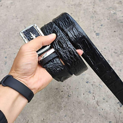 Dây thắt lưng liền Hông cá sấu N25D1 (Mặt trắng)