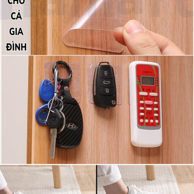 Miếng Keo Acrylic Siêu Dính 2 mặt Trong Suốt 2 Lớp Keo Dày 1.5mm Dán Tường Chống Thấm Nước Tiện Lợi