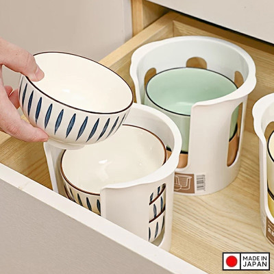 Khay đựng bát đĩa cất gọn Sanada Ø14.9cm - Hàng Nội Địa Nhật Bản