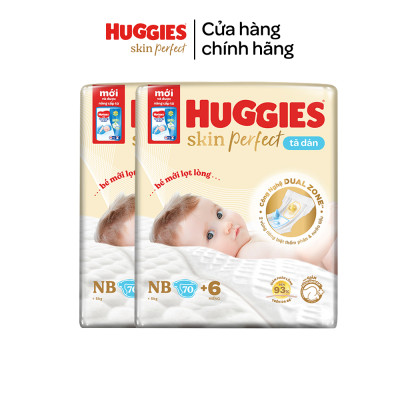[Tặng thêm miếng] Combo 2 Tã dán sơ sinh Tràm Trà Tự Nhiên Huggies NB40/NB70/S54/S80