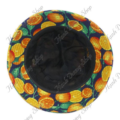 Nón bucket tai bèo họa tiết quả cam - Quả cam