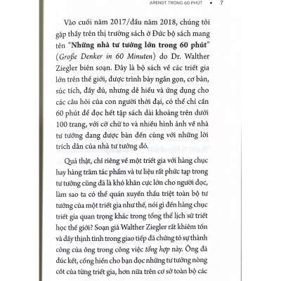 Những Nhà Tư Tưởng Lớn - Arendt Trong 60 Phút - Vanlangbooks