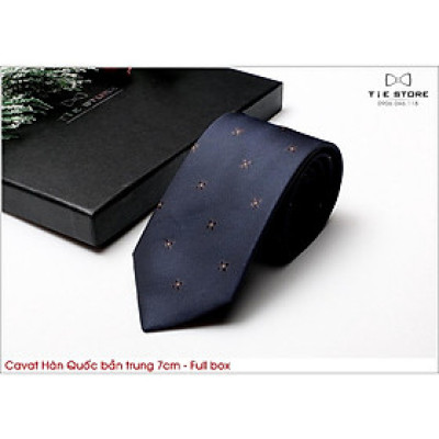 Cavat Hàn Quốc bản trung 7cm chuẩn công sở, chú rể - Cavat cao cấp Full box